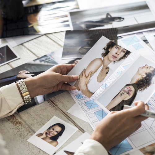 Magazine editor selecting models